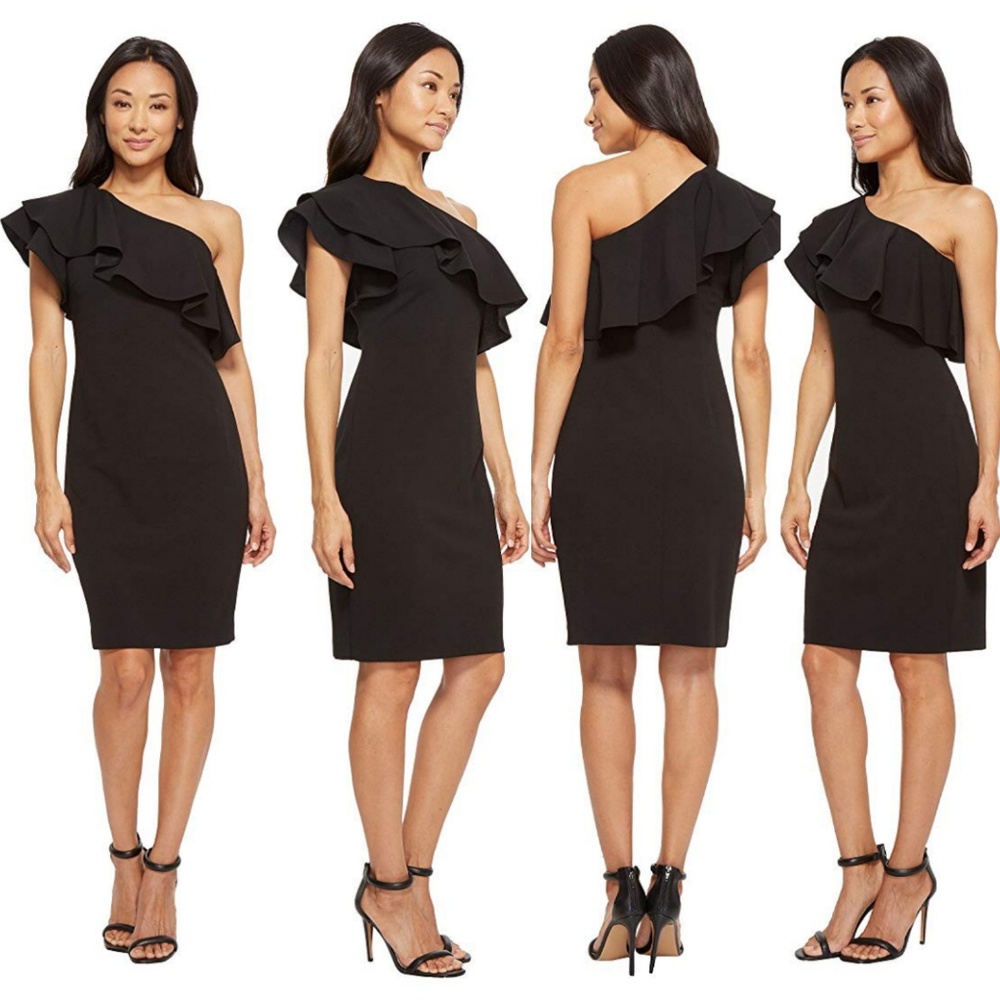 NWT* Vince Camuto One Ruffle Shoulder Dress - Picture 2 of 6